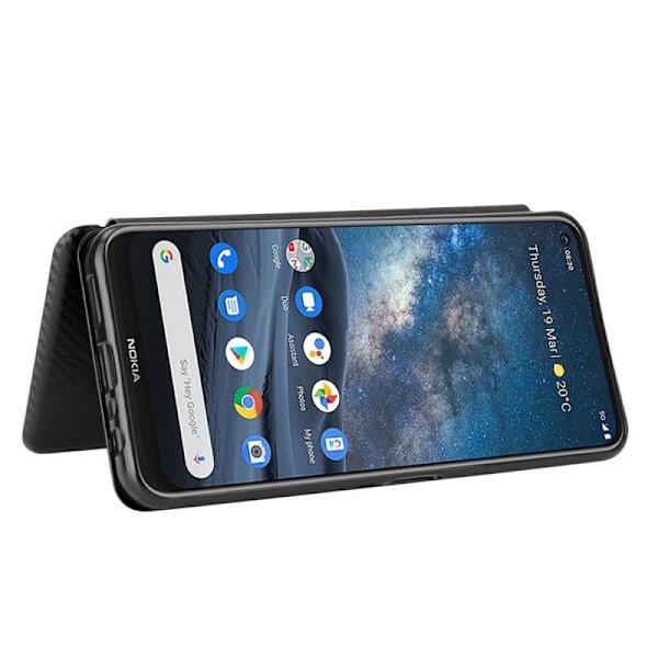 Nokia 8.3 Flip Case -korttipaikka CarbonDreams Black