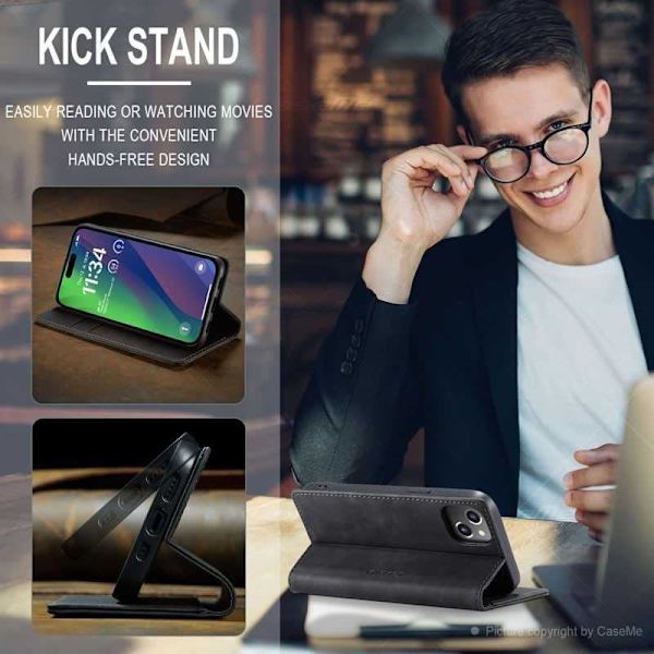 iPhone 15 Elegant Flip Case CaseMe 3-FACK Black