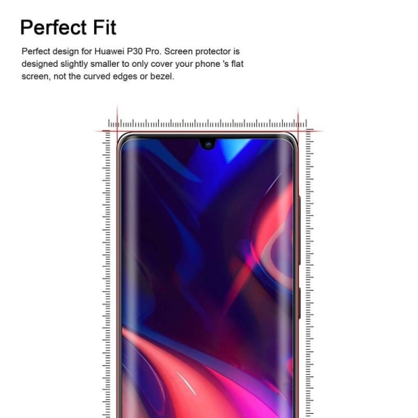 Huawei P30 Pro Hærdet Glas 0,26mm 3D 9H Fullframe Transparent