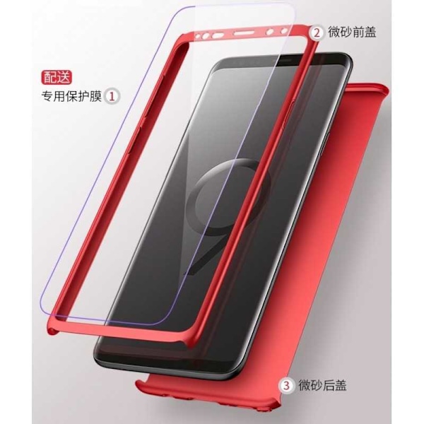 Samsung J4 Plus 360° 3in1 FullCover Cover inkl. Hærdet glas Svart