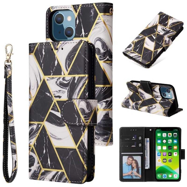 iPhone 12 Pro Max Trendy Pung-etui Sparkle 4-RUMMET Svart