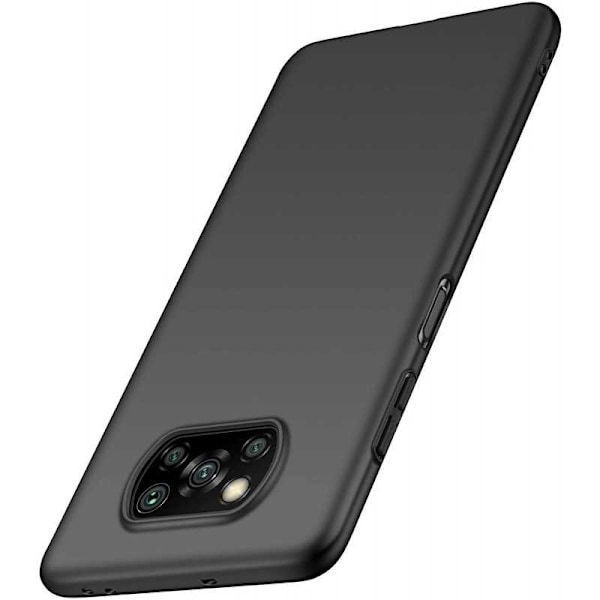 Xiaomi Poco X3 NFC Ultra-ohut kumipinnoitettu mattamusta Cover Basic V2 Black
