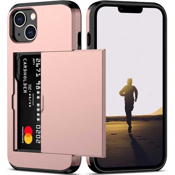 iPhone 13 Iskunkestävä kansikorttikotelo StreetWise - Rose Gold