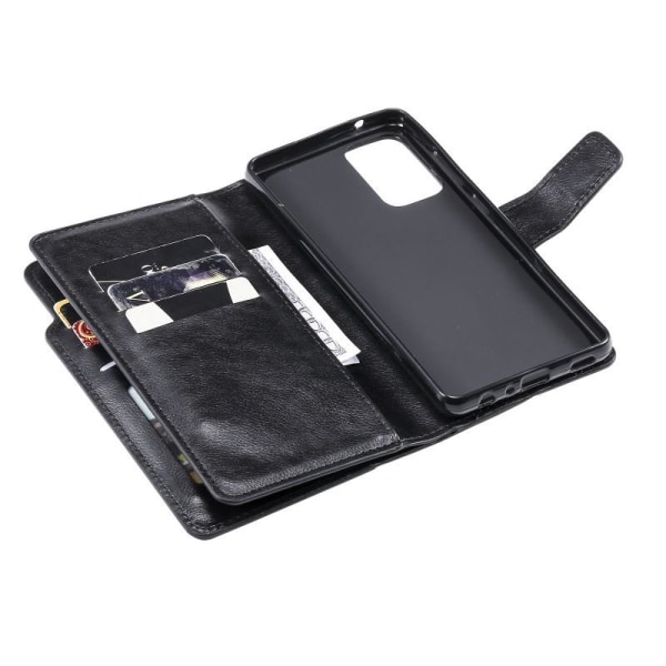Samsung A71 4G Praktisk Plånboksfodral med 12-Fack Array V4 Black
