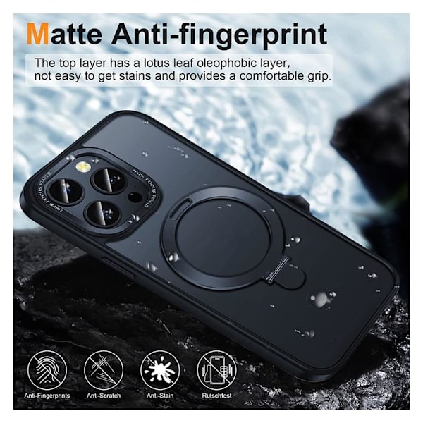 iPhone 14 Pro stødsikkert Magsafe-cover med Kickstand Nordcell™ Transparent