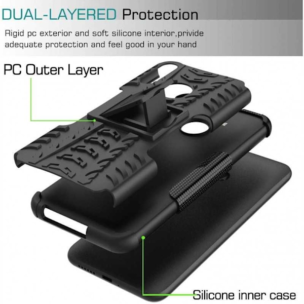 Motorola Moto E6 Plus stødsikkert cover med aktiv støtte Black