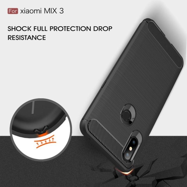 Xiaomi Mi Mix 3 Iskunkestävä Iskunvaimennuskuori SlimCarbon Black