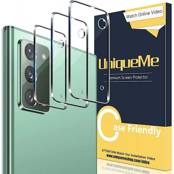 2-PACK Samsung Note 20 Kamera Linsskydd Flexibelt Glas Transparent