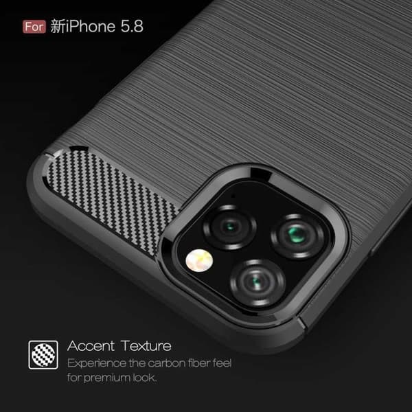 iPhone 11 Pro Iskunkestävä SlimCarbon-kuori Black