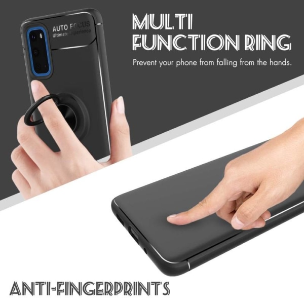 Samsung Galaxy S20 Praktisk stødsikkert cover med ringholder V3 Black