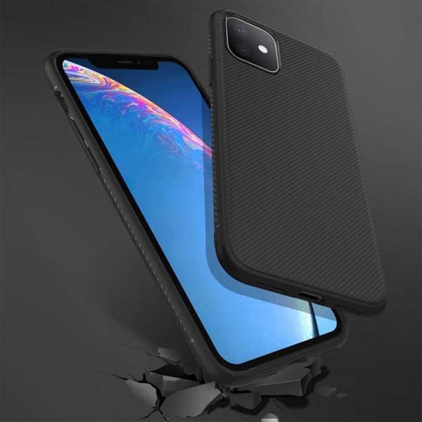 iPhone 11 Ultratunn Stöttåligt Skal FullCarbon V3 Svart