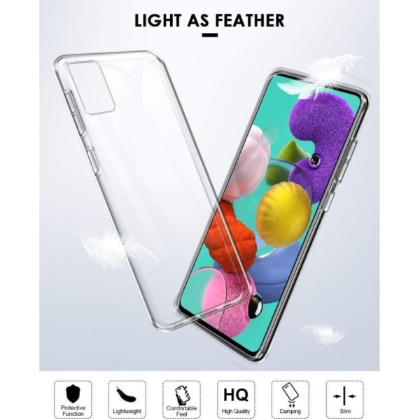 Samsung A71 iskuja vaimentava silikonikotelo Simple Transparent