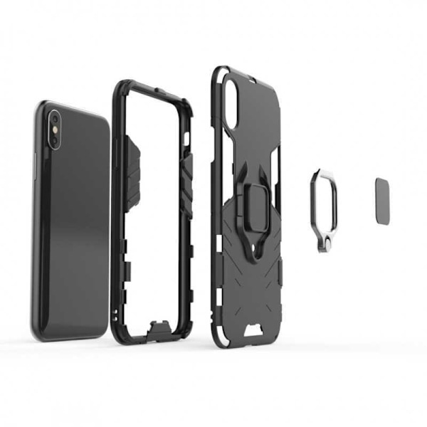 iPhone X Iskunkestävä suojus sormustelineellä ThinArmor Svart