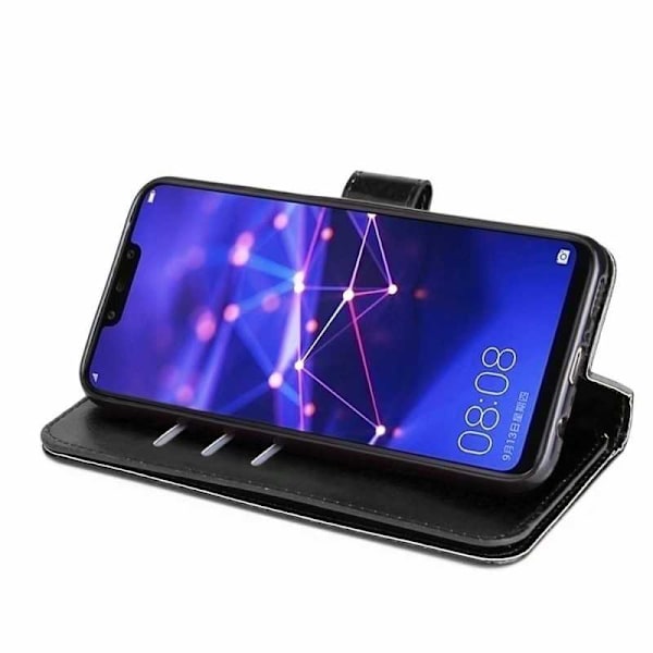Mate 20 Lite Praktisk Plånboksfodral med 10-Fack Array Svart