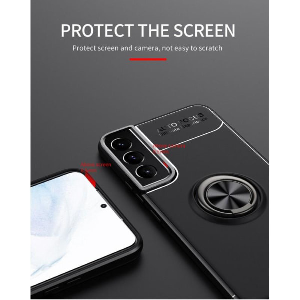 Samsung S22 Praktisk stødsikkert cover med ringholder V3 Black