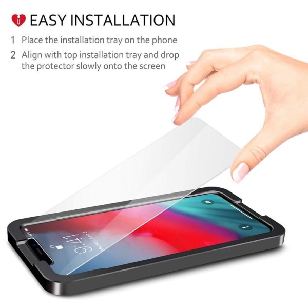 5-PAKKT iPhone XS Max herdet glass 0,26mm 2,5D 9H med installasj Transparent