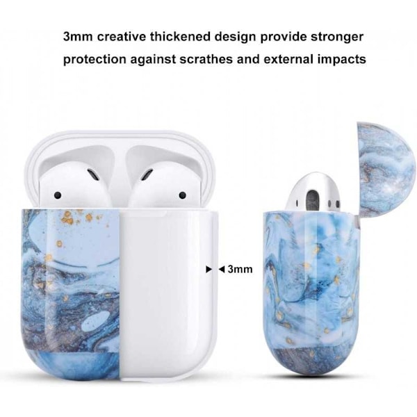 Stødsikker marmorskal til AirPods 1/2 Black Variant 3