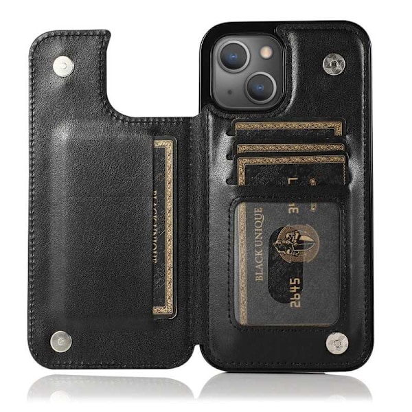 iPhone 13 Mini Shockproof Case Kortholder 3-POCKET Flippr V2 Black