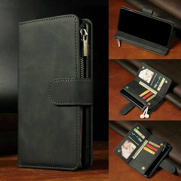 Samsung S24 Plus multifunktionelt pung etui Lynlås 8-lomme