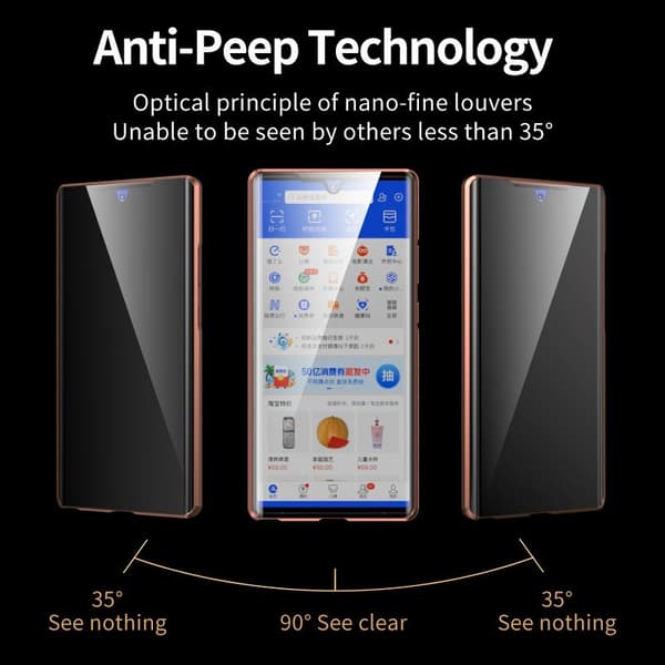 Samsung Note 20 Privacy Heltäckande Premium Skal Glassback V4 Transparent