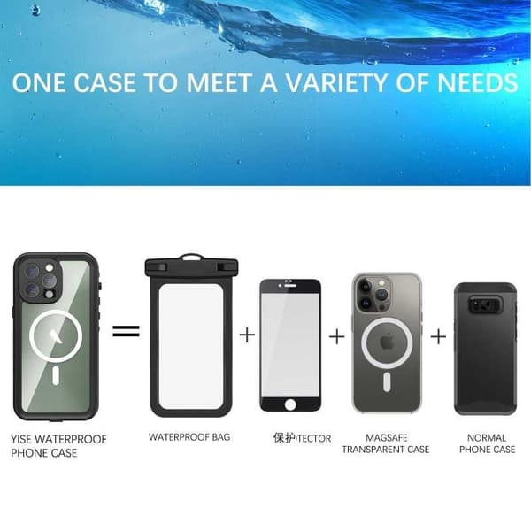 iPhone 14 Pro Max Täysi peittävä vedenpitävä Premium Shell - 2m Transparent