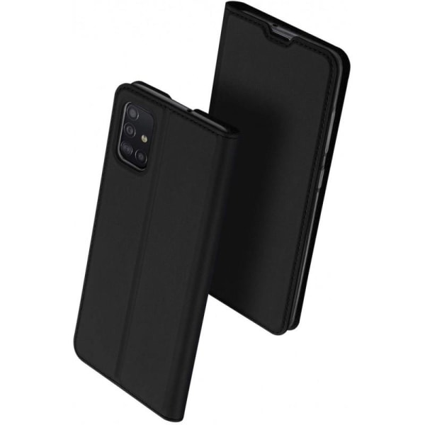 Samsung Galaxy A71 Flip Case Skin Pro med kortrum Black