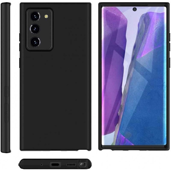 Samsung Note 20 Gummibelagd Mattsvart Silikon Skal Svart