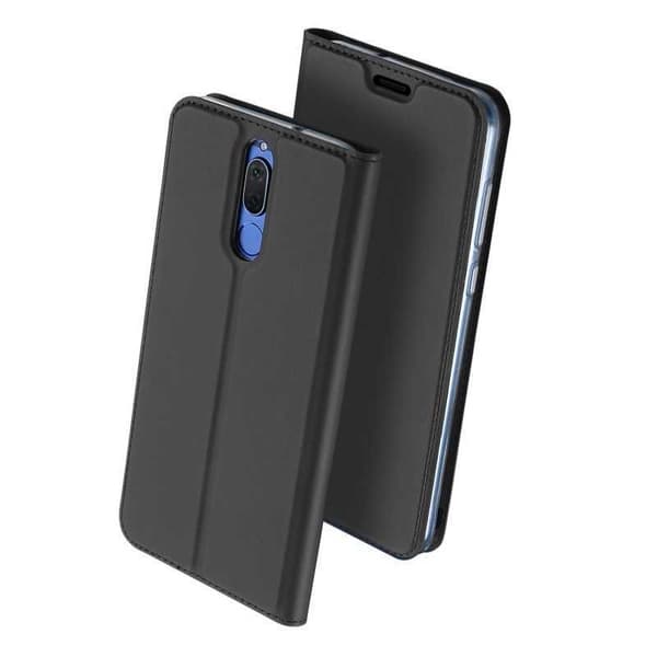 Mate 10 Lite Flip Case Smooth -korttipaikka Svart