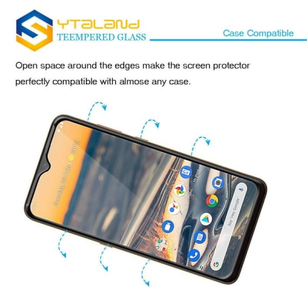 2-PACK Nokia 5.3 Härdat Glas 0.26mm 2.5D 9H Fullframe Transparent