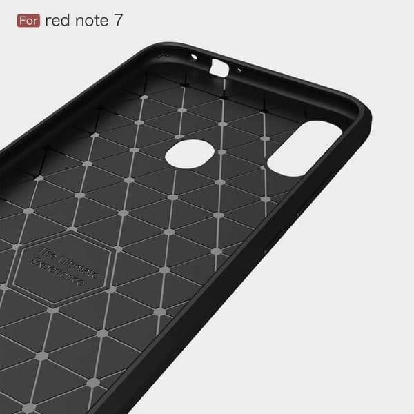 Xiaomi Redmi Note 7 Iskunkestävä SlimCarbon-kuori Black