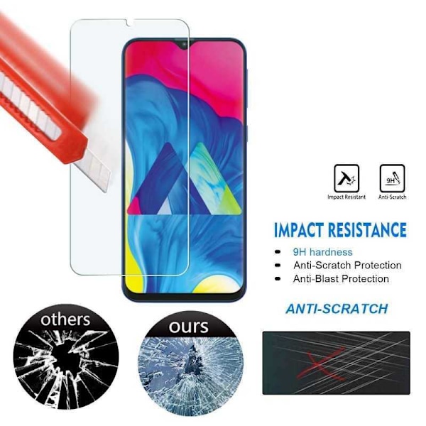 2-PACK Samsung A10 Härdat glas 0.26mm 2.5D 9H Transparent