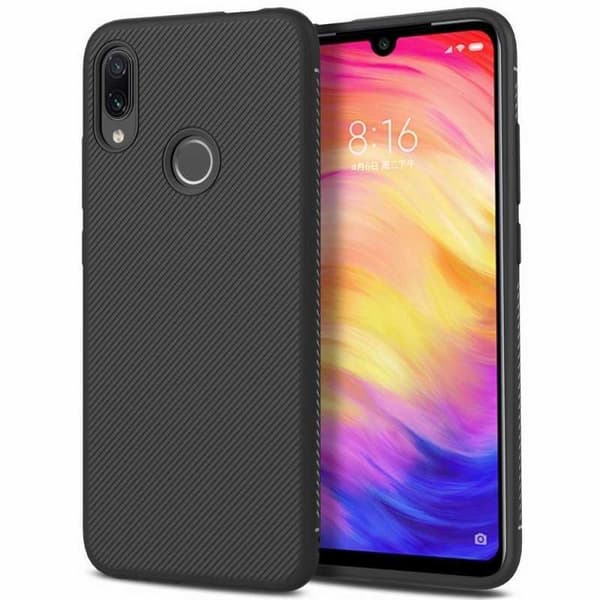 Xiaomi Redmi Note 7 iskunkestävä suojus FullCarbon V3 Black