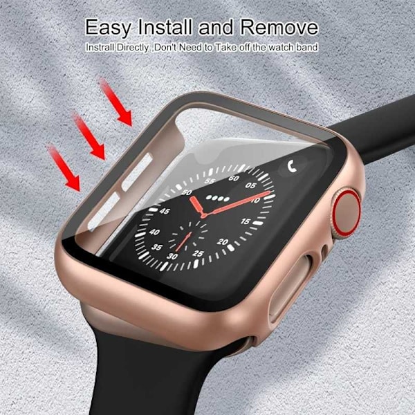 2in1 stødabsorberende skal 9H hærdet glas Apple Watch 41mm - Rose guld