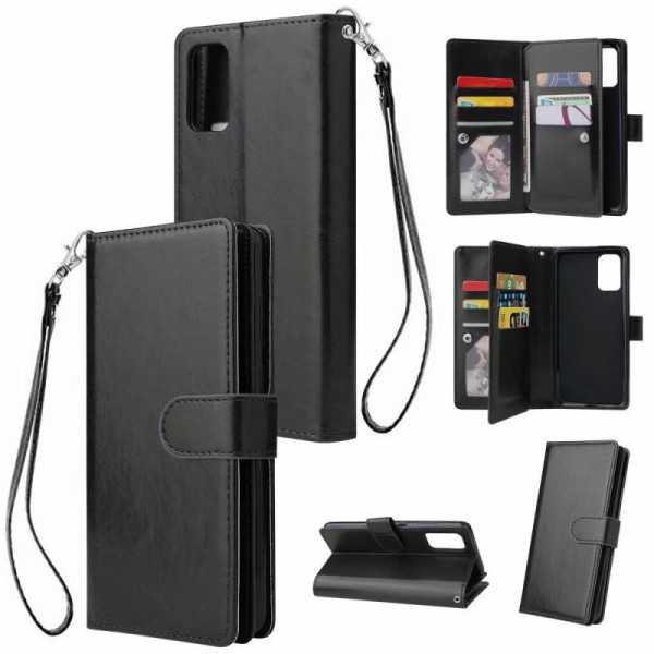 Huawei P40 Pro käytännöllinen lompakkokotelo 10 taskulla Black
