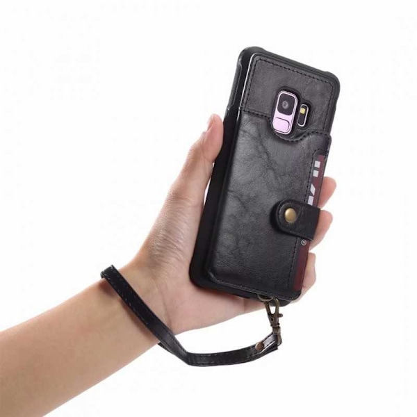 Samsung S9 Plus Multifunktionell Korthållare 4-FACK Winston Svart