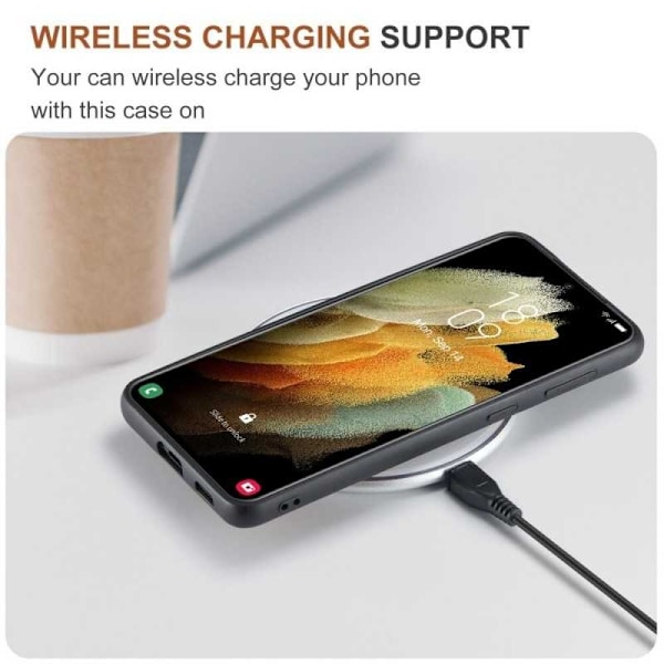 8-rum Samsung S21 plus chokbestandig skal med magnetisk kortholder DG.Ming løsne Black