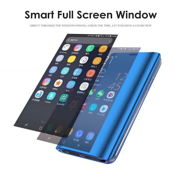 OnePlus 6T Smart Flip Case Clear View Standing V2 Rocket Svart