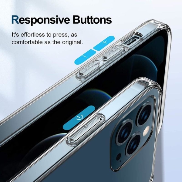 iPhone 12 Pro Max Gjennomsiktig støtdempende deksel MagSafe-komp Transparent