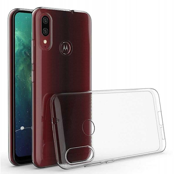 Motorola Moto E6 Plus iskuja vaimentava silikonikotelo Simple Transparent