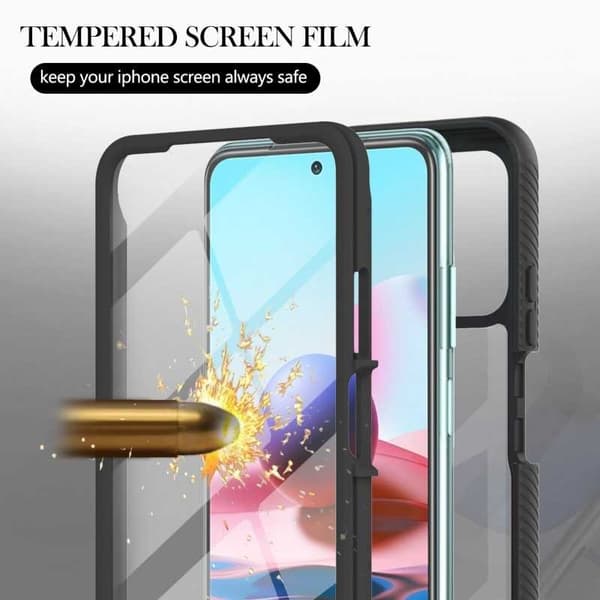 Redmi Note 10 4G Comprehensive Premium 3D -kuori ThreeSixty Black
