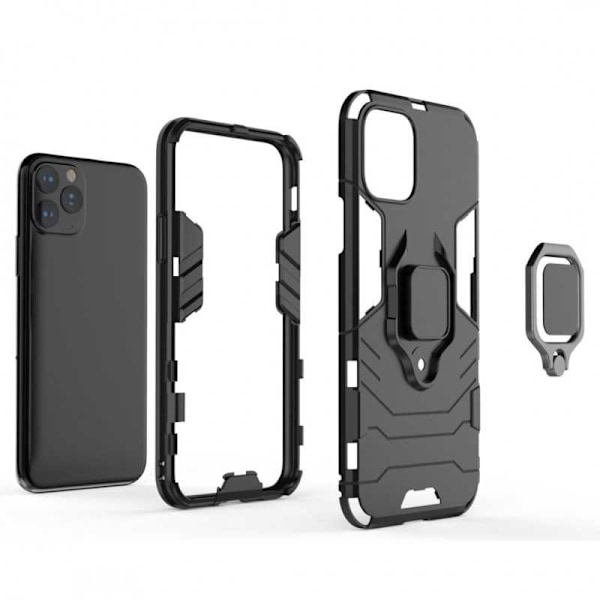 iPhone 11 Pro Iskunkestävä suojus rengaspidikkeellä ThinArmor Black