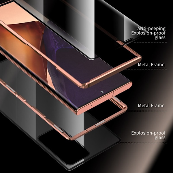 Samsung Note 20 Ultra Privacy Comprehensive Premium -kuori Svart