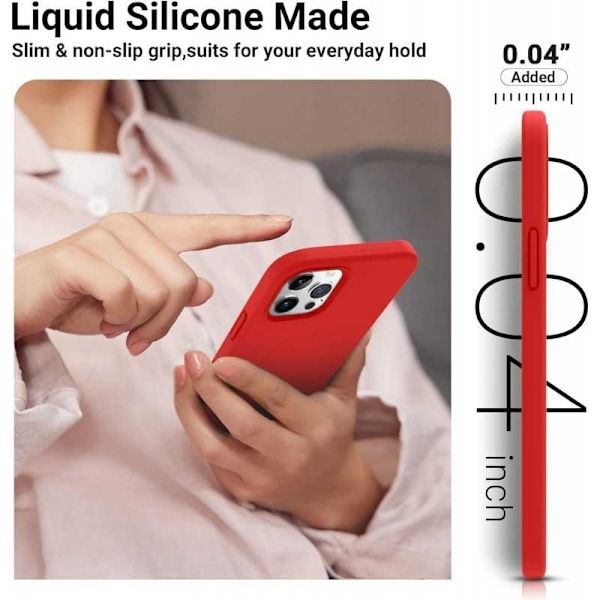 Gummibelagt stødsikker etui iPhone 12 / 12 Pro - RØD