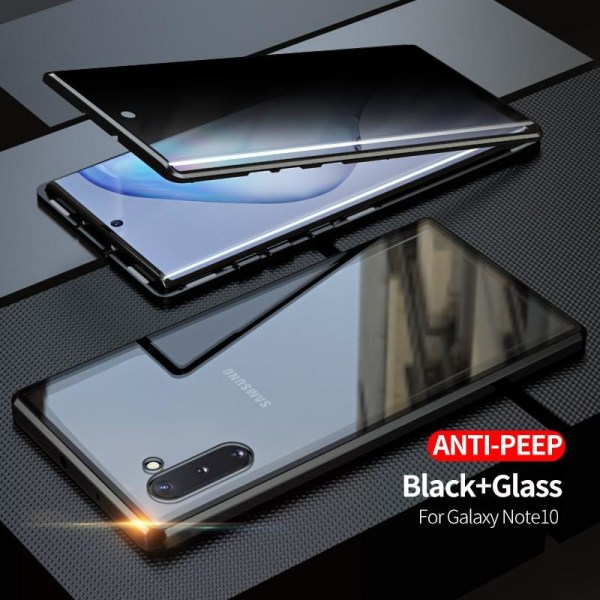 Samsung Note 10 Personvern Omfattende Premium Cover Glassback V4 Transparent