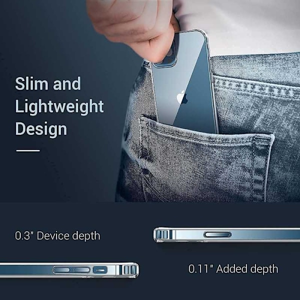 iPhone 12 Stöttåligt Genomskinligt Skal Simple Transparent