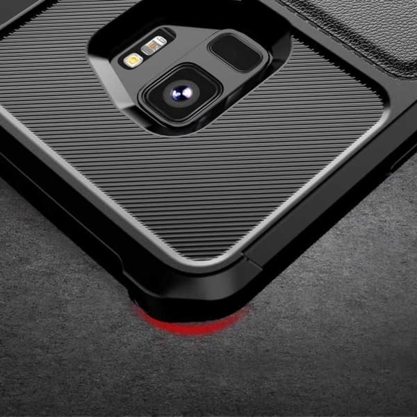 Samsung S9 Plus Stöttåligt Skal med Kortfack Solid V2 Svart
