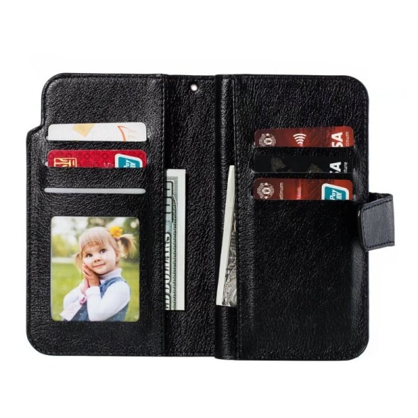 Samsung Note 10 Praktisk tegnebog taske med 12-Fack Array V4 Black