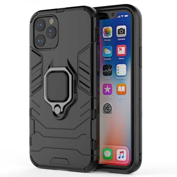 iPhone 12 Pro Max Stöttåligt Skal med Ringhållare ThinArmor Svart