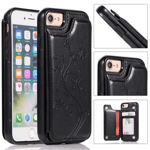 iPhone 7 / 8 / SE 2020 2022 Shockproof Case Kortholder 3-POCKET Flippr V2 Black