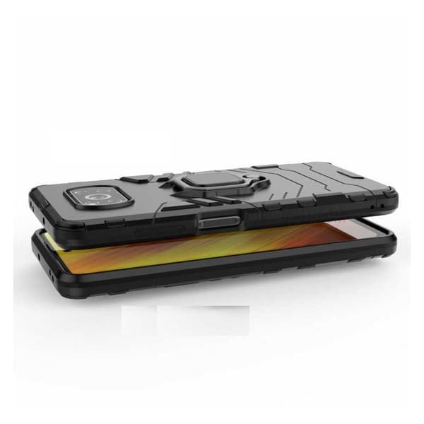 Xiaomi Poco X3 NFC iskunkestävä kansi sormustelineellä ThinArmor Black